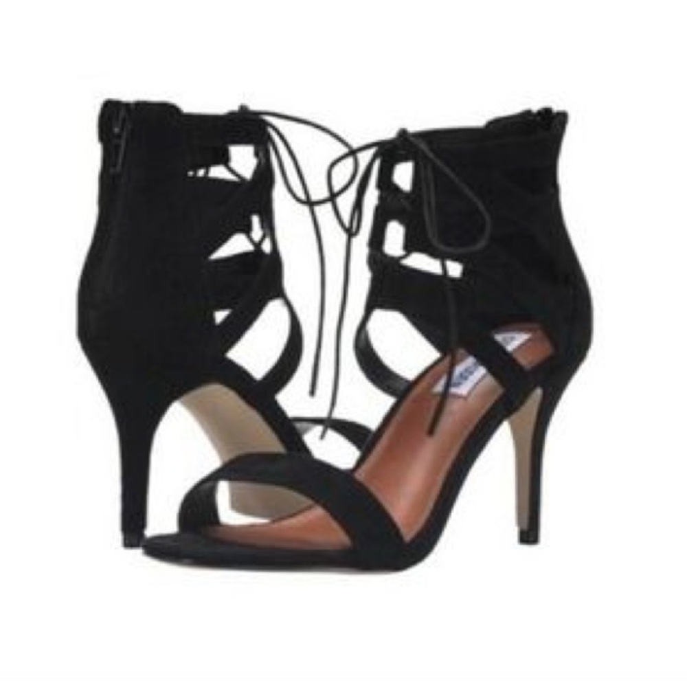 Steve Madden Black Lace-Up Gingir Heels
